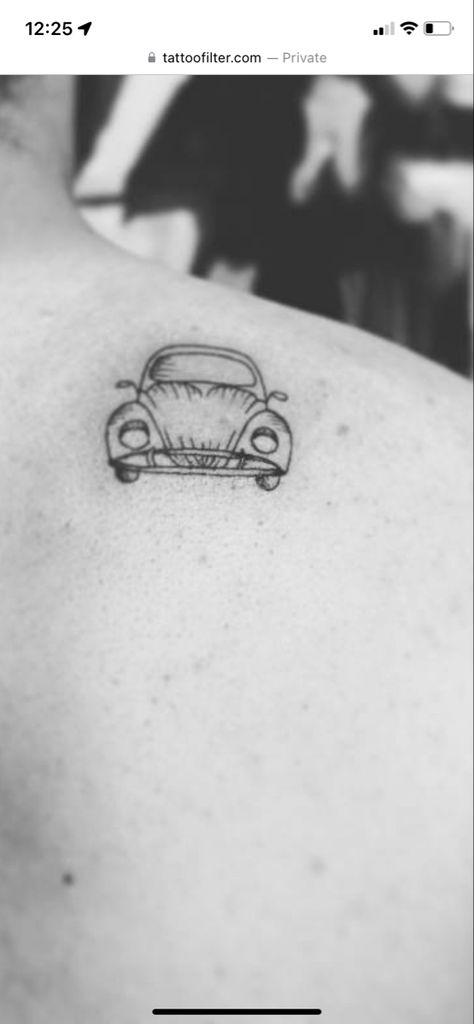 Volkswagon Tattoo, Punch Buggy Tattoo, Volkswagen Bug Tattoo, Punch Buggy Drawing, Vw Beetle Tattoo Ideas, Vw Tattoo, Face Mug, Jesus Fish, Tattoo Drawings