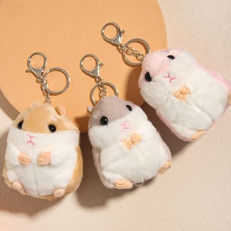 Stuffed Animal Backpack, Hamster Plush, Small Hamster, Backpack Charms, Phone Keychain, Cute Hamster, Hamster Toys, Animal Backpacks, Keychain Backpack