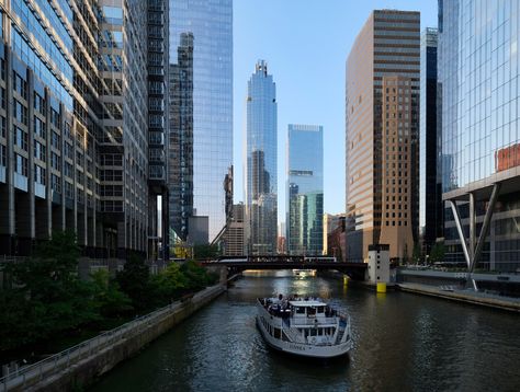 Crown Installed at Salesforce Tower Chicago in River North - Chicago YIMBY River Architecture, North Chicago, Tower Building, Chicago River, Glass Facades, River Walk, Time Photo, Event Venues, New York Skyline