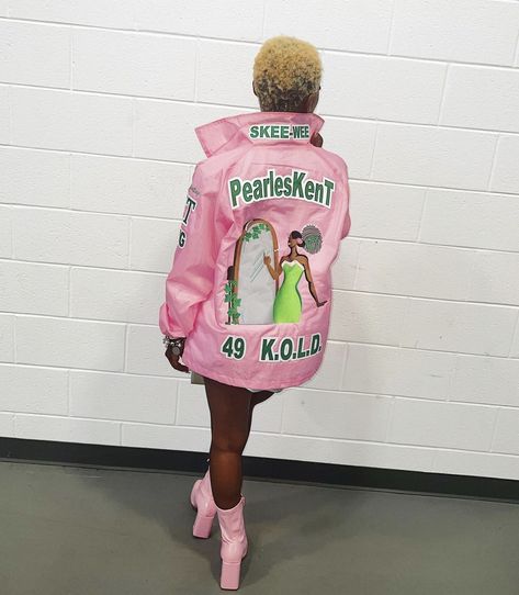 Aka Paraphernalia, Skee Wee, Aka Sorority, Alpha Kappa Alpha Sorority, Alpha Kappa Alpha, Sorority Outfits, Girl Fits, Line Jackets, Sorority