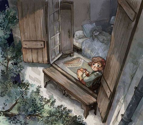 window by sanoe on DeviantArt Ursa Major/ La grande ourse projet BD de Scenario : Elsa Bordier Dessins et couleurs : Sanoe Looking Out Window Drawing, Looking Out Window, Window Drawing, Ursa Major, Store Window, Character Design References, Anime Scenery, Book Illustration, Children Illustration