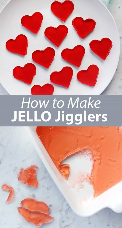 Jello Jigglers Valentine Jello, Quinoa Cups, Jello Pudding Pops, Recipes Of Desserts, Cheese Quinoa, Homemade Jello, Jello Jigglers, How To Make Jello, Jello Mold Recipes