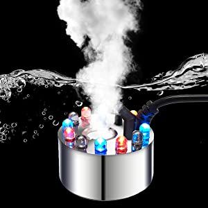 Amazon.com: PULACO Mini Mist Maker, 12 LED Mister Fogger Water Fountain Pond Fog Machine Atomizer Air Humidifier, Indoor Fountain Mister Foggers Perfect for Halloween, Christmas and Other Holidays : Home & Kitchen Fountain Pond, Fog Machine, Indoor Fountain, Air Humidifier, Water Quality, Avengers Funny, Water Fountain, Water Tank, Wedding Wear