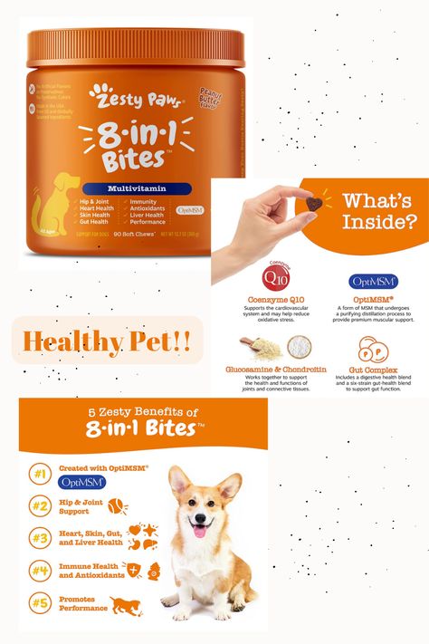 Multifunctional Supplements for Dogs - Glucosamine Chondroitin for Joint Support, Probiotics for Gut & Immune Health – Omega Fish Oil with Antioxidants and Vitamins for Skin & Heart Health #dog #multivitamin #healthydog #canine #pethealth Supplements For Skin, Pet Medicine, Supplement Packaging, Cranberry Supplements, Pet Vitamins, Peanut Butter For Dogs, Dog Vitamins, Dog Wellness, Animal Medicine