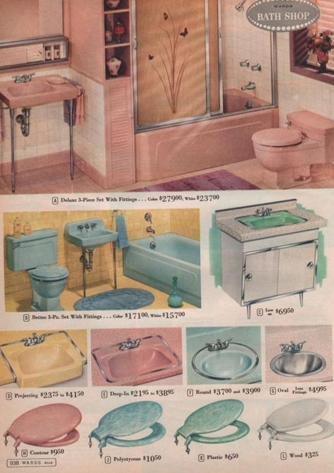 Sink Toilet, Mid Century Bathroom, Retro Bathrooms, Casa Vintage, Vintage Bath, Shabby Chic Bathroom, Retro Interior, Vintage Bathrooms, Chic Bathrooms