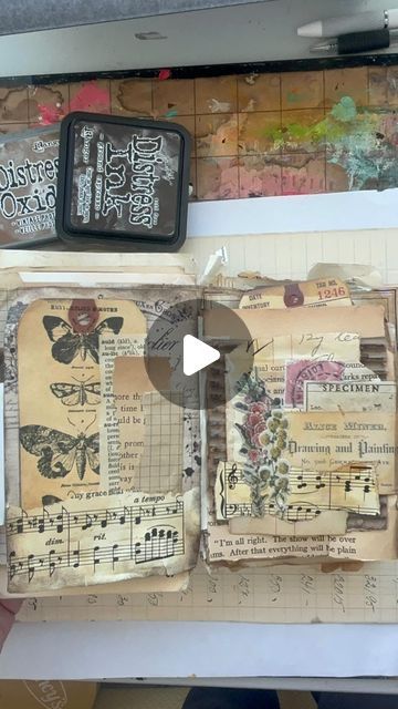 Junk Journal Flip Through, Journal Flip Through, Love The Process, Journal Collage, Journal Project, Gelli Printing, Grocery Bags, Gelli Plate, Vintage Journal