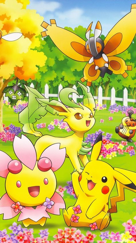 Cute Pokemon on iPhone 6 with Colorful Natures #iPhone6swallpaper #PokemononiPhone Pokemon Scenery, Animated Paintings, Pokémon Wallpapers, List Of Pokemon, Cute Pokemon Art, Iphone 6s Wallpaper, Pikachu Pikachu, Pokemon Photo, Pokemon Poster