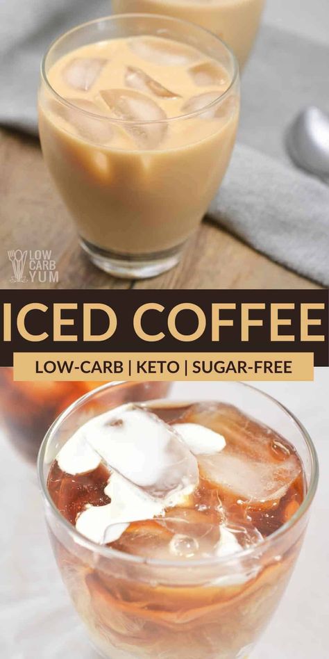 It's always the perfect time for a cold glass of keto iced coffee! Energize and caffeinate with a coffee shop favorite that is low in carbs. Keto Iced Coffee Recipe, Sugar Free Iced Coffee, Keto Iced Coffee, College Basics, Chocolate Coffee Drinks, Iced Mocha Recipe, Iced Mocha Coffee, Low Carb Milk, Vanilla Iced Coffee