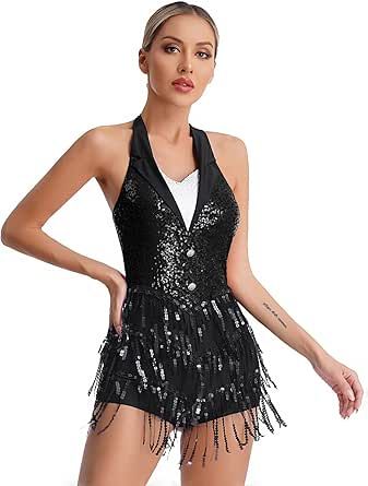 Sequin playsuit Tango Dance Costume, Fringe Jumpsuit, Jazz Dance Outfits, Sequin Playsuit, Danza Latina, Rumba Dance, Sequin Costume, Jazz Costumes, Sequin Bodysuit