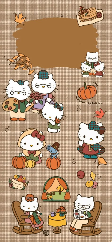 Hello Kitty November Wallpaper, Christmas And Thanksgiving Wallpaper, Fall Theme Lock Screen, Hello Kitty Pumpkin Wallpaper, Hello Kitty Ipad Background, Cool Fall Wallpapers, Cute Backgrounds For Instagram Stories, Thanks Giving Wallpaper Ipad, Miffy Halloween Wallpaper