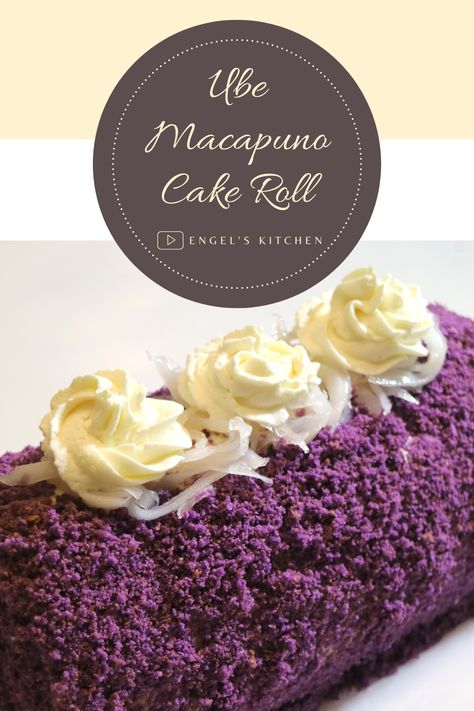 Ube Roll Cake, Ube Cake Roll, Ube Roll Cake Recipe, Ube Macapuno Cake, Filipino Pastries, Ube Cupcake Recipe, Potato Desserts, Ube Roll, Ube Dessert Recipe