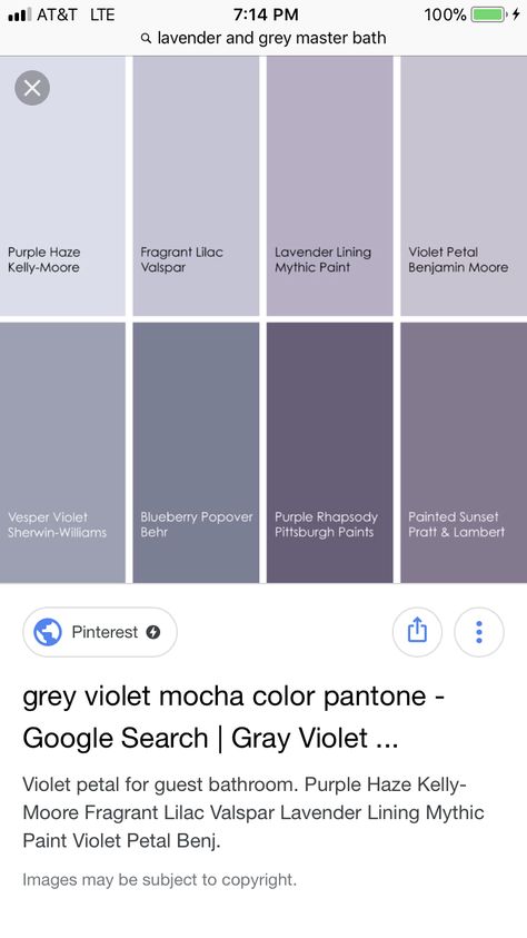 Lavender Grey Wall Paint, Behr Purple Gray Paint Colors, Light Purple Hallway, Pale Purple Paint Colors, Grayish Purple Paint, Lavender Gray Paint, Purple Toned Grey Paint, Gray And Lavender Bedroom, Greyish Purple Paint