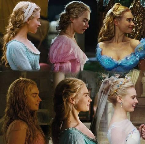 Cinderella Live Action Hair, Live Action Cinderella Hair, Lily James Cinderella, Cinderella Makeup, Cinderella Movie 2015, Live Action Cinderella, Cinderella Live Action, Cinderella Aesthetic, Cinderella Hair