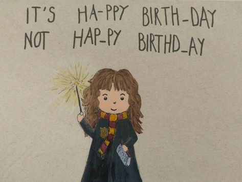 Hermione Granger Birthday Card Harry Potter Card Ideas Birthday, Homemade Harry Potter Birthday Cards, Happy Birthday Creative Poster, Harry Potter Birthday Wishes, Harry Potter Birthday Card Ideas, Harry Potter Birthday Cards Handmade, Happy Birthday Drawing Ideas, Hermione Birthday, Harry Potter Happy Birthday