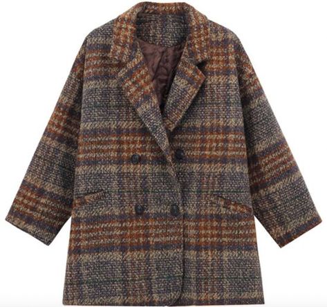 7bb060764a818184ebb1cc0d43d382aadesc47210938ri Checked Coat, Plaid Sleeve, Loose Coats, Longline Coat, Outwear Coat, Wool Overcoat, Women Overcoat, Tweed Coat, Sleeves Clothing