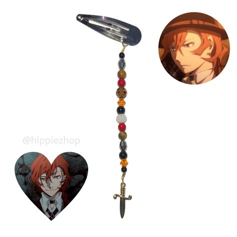 chuuya bungo stray dogs
anime
hair clip aesthetic 
hippiezhop Chuuya Bracelet, Bsd Bracelet, Bungou Stray Dogs Atsushi, Nakahara Chuuya, Chuuya Nakahara, Kandi Bracelets, Silly Dogs, Handmade Jewelry Tutorials, Stray Dogs Anime