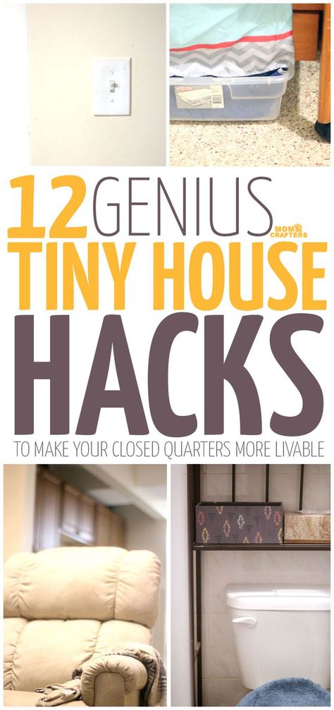 Tiny House Organization Hacks, Small House Hacks, Apartment Hacks Organizing, Small House Storage, Tiny House Organization, Tiny House Hacks, Small Apartment Organization, Small House Organization, Small House Living