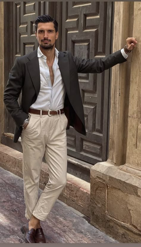 Italian Mens Fashion Classy, Italian Suits For Men Classy, Elegant Male Outfit, Italian Wedding Guest Outfit, Florence Italy Outfits, Aesthetic Mens Outfits, Mens Outfits Aesthetic, Nautical Inspired Outfit, Aesthetic Mens