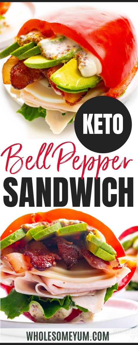 Bell Pepper Wrap, Low Carb Bell Pepper Sandwich, Bell Pepper Keto Recipes, Bell Peppers Sandwich, Bell Pepper Sandwiches, Keto Bell Pepper Sandwich, Green Pepper Sandwich, Bell Pepper Sandwich Recipes, Keto Bell Peppers