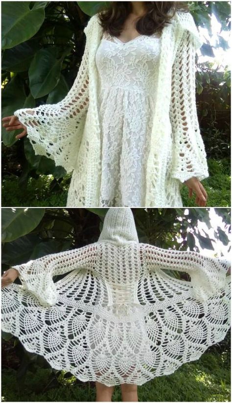 40 Crochet Jacket, Sweater and Cardigan Patterns For All Seasons - DIY & Crafts Crochet Jacket Pattern, Cardigan Au Crochet, Crochet Cardigan Pattern Free, شال كروشيه, Crochet Fairy, Mode Crochet, Crochet Coat, Crochet Fashion Patterns, Crochet Jacket