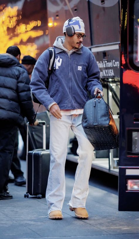 Quarter Zip Work Outfit, 550s Outfit, Nba Outfits Men, Jordan Poole Outfit, Airport Outfit Men, League Fits, Nba Style, Men Street Style, Jordan Poole