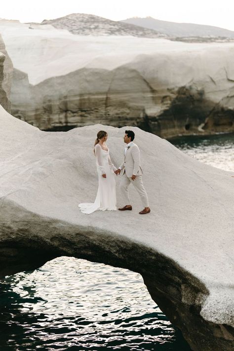 Greece Milos, Couple Portrait Wedding, Sarakiniko Beach, Wedding In Greece, Micro Weddings, Luxury Wedding Photography, Greece Wedding, Greek Wedding, Stay With Me