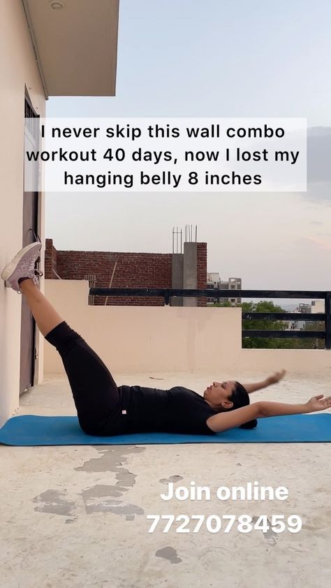 Deepti dhakar | Practice this combo wall exercise move to target your upper belly, arms and legs together. Follow me for amazing and beginner friendly… | Instagram