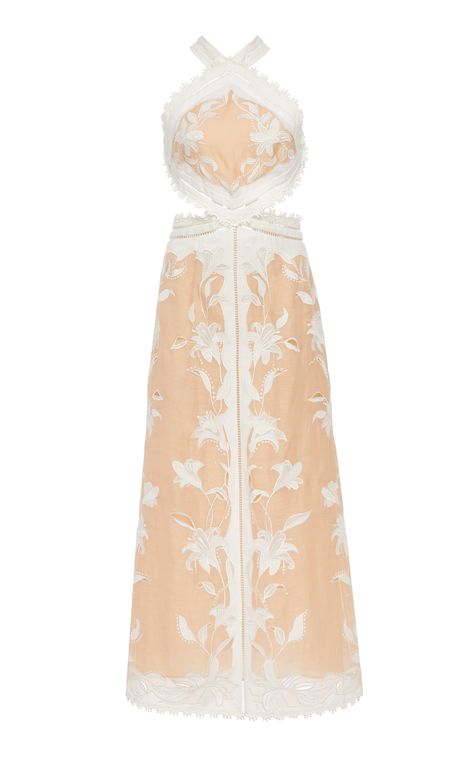 Corsage Lily Midi Halter Dress by ZIMMERMANN for Preorder on Moda Operandi Zimmerman Dresses, Zimmerman Dress, Trend Dress, Halter Midi Dress, White Outfit, St Helena, Dress Designer, Halterneck Dress, Festival Dress