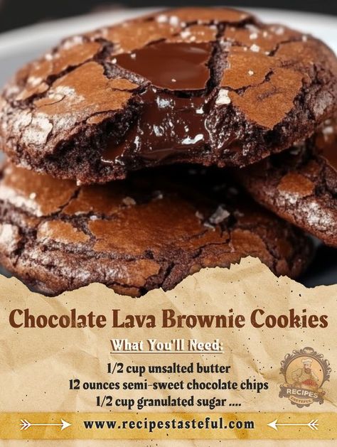 FAMILY RECIPES COMMUNITY | 🍫 Melt into the irresistible gooey center of these Chocolate Lava Brownie Cookies - a chocoholic's dream come true | Facebook