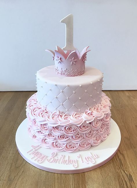 Crown Birthday Cake, Birthday Cake Crown, Baby 1st Birthday Cake, Pink Princess Crown, Birthday Cake Pink, Girls First Birthday Cake, Baby First Birthday Cake, Cakes Inspiration