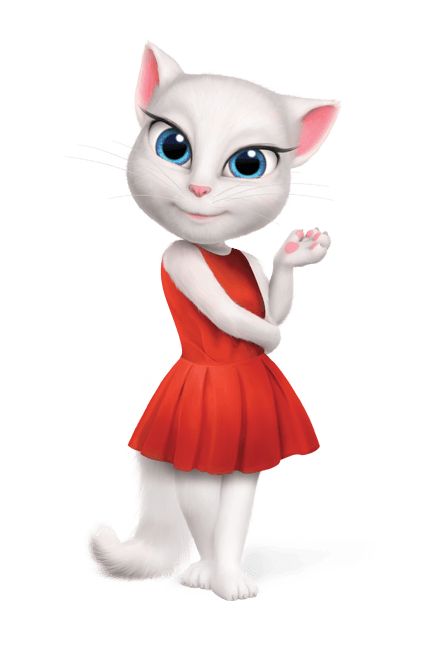 Talking Tom character Angela in Red Dress Gato Angel, Talking Tom And Friends, Tom And Friends, Talking Tom Cat, Tom Love, Summer Popsicles, Cat Cake Topper, Talking Angela, Cartoon Songs