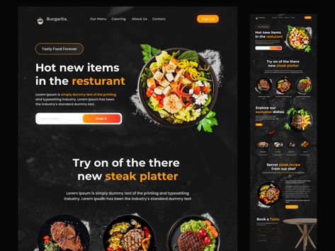 Restaurant Landing Page, Service Landing Page, Tiffin Service, Steak Recipes, Landing Page Design, Page Design, Landing Page, Global Community, Yummy Food