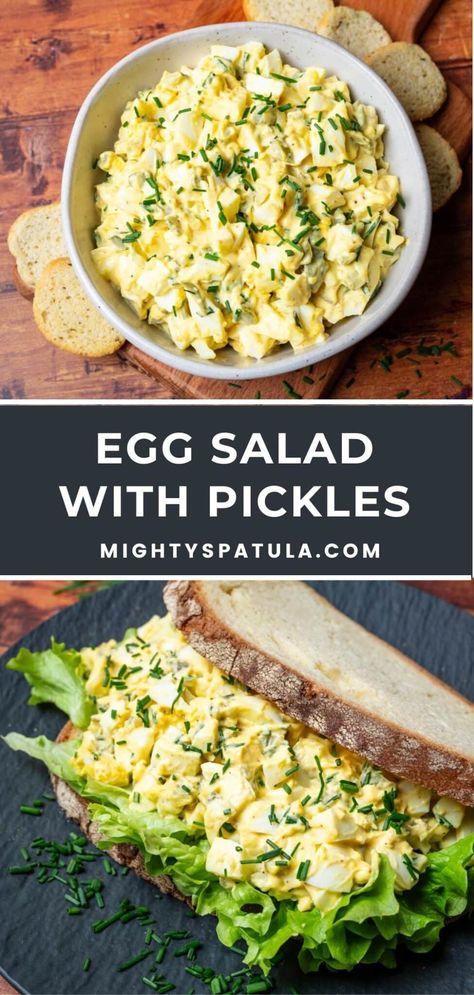 Egg Salad With Pickles – Mighty Spatula Egg Pickle Salad, Egg Salad Pickles, Egg Salad With Cream Cheese, Homemade Egg Salad, Perfect Egg Salad, Egg Salad Recipe With Pickles, Dill Pickle Egg Salad, Egg Salad With Pickles, Pickle Egg Salad