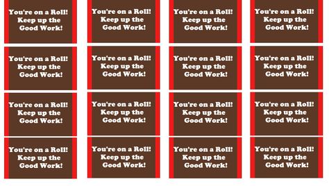 "You're on a roll! Keep up the good work!" Tootsie Roll tag... Free to use, I made it myself! Tootsie Roll Sayings, Tootsie Roll Gift Ideas, Employee Appreciation Messages, Housekeeping Week, Primary Teachers Gifts, Candy Tags, Customer Service Week, Minion Coloring Pages, Envelope Template Printable