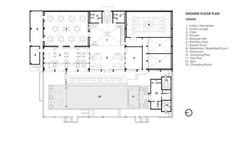 Clubhouse Architecture Design, Clubhouse Floor Plan Design, Clubhouse Plan Architecture, Clubhouse Plan Layout, Club House Plan Architecture, Community Clubhouse Design, Club House Design Plan, Clubhouse Design Architecture Plan, Club House Design Clubhouses