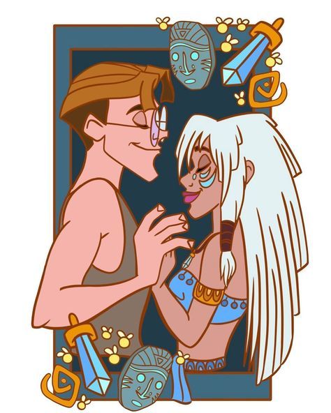 Disney Princess Kida, Milo And Kida, Disney Atlantis, Kida Atlantis, Princess Kida, Atlantis The Lost Empire, Disney Dreams, Disney Favorites, Disney Couples