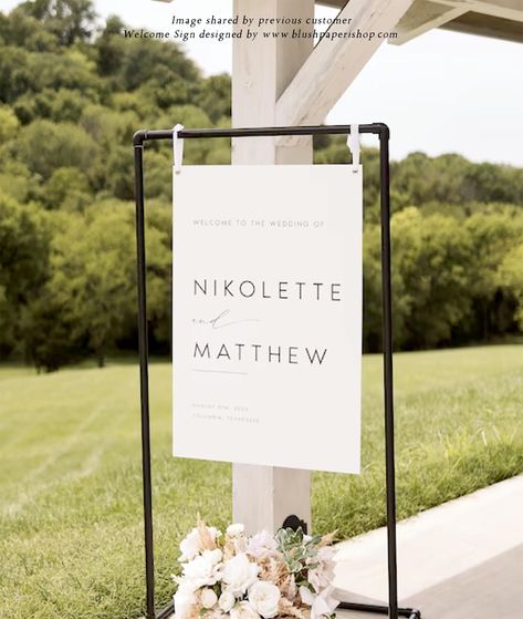 Acrylic welcome sign wedding