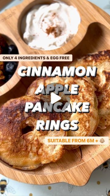 BLW | Family Meals | EASY Baby & Toddler Meals 🌟 on Instagram: "🍎 CINNAMON APPLE PANCAKE RINGS 🍎 

📌 LIKE & SAVE TO TRY LATER 📌 

These scrummy cinnamon apple pancake rings taste just like apple pie! Dip sliced apples in cinnamon-spiced pancake batter for a fluffy, soft and sweet breakfast treat! These are so fun to make and take no time at all! 

👶🏼 Suitable from 6 months
⏰ 10-15 mins prep & cooking time
❄️ Eat fresh 

Ingredients:

- 70ml milk of your choice
- 40g self raising flour 
- 1 apple 
- Dash of cinnamon 

Method:

Top and tail your apple and cut into 5mm slices. Using a piping nozzle or knife cut out the middle. You could also use an apple corer then slice your apple. 

Add your cinnamon to your flour and then add your milk slowly mixing with a fork or whisk. 

Dunk your Pancake Mix Apple Muffins, Apple Slice Pancakes, Baby Apple Pancakes, Apple Cinnamon Topping For Pancakes, Family Meals Easy, Pancakes Apple Cinnamon, Apple Pie Dip, Apple Cinnamon Pancakes, Pie Dip