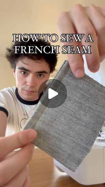 Gucci Clone on Instagram: "How I sew a French seam. I rarely use this seam due to my laziness and lack of planning, but it’s incredibly useful when working with fraying materials. Let me know what you think !  #frenchseam #sewing #diy #fashion #design #textile #explore" How To Sew French Seams, Sewing French Seams, French Hem Sewing Tutorials, French Seam Corners, How To Sew A French Seam, How To Sew Edges Of Fabric, French Seam Tutorial, Finishing Seams, Embellished Collar