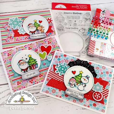 Doodlebug Design Inc Blog: LET IT SNOW WINTER WONDERLAND CARDS | with Karen Doodlebug Winter Wonderland Cards, Doodlebug Design Cards, Winter Wonderland Card, Doodle Christmas, The Weather Outside Is Frightful, Weather Outside Is Frightful, Doodle Bug, Journal Diy, The Crafts