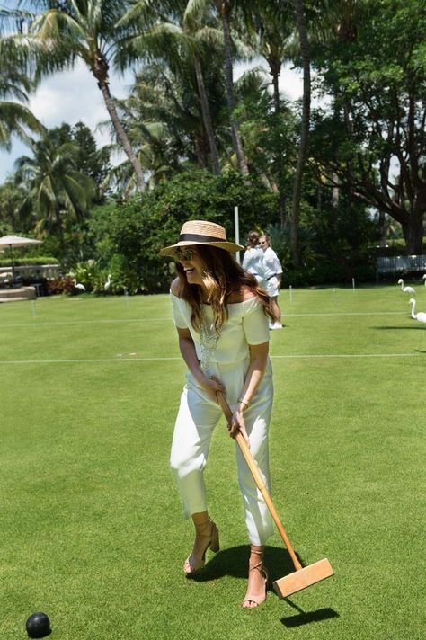 Croquet Party Outfit, Croquet Photoshoot, Croquet Wedding, Croquet Outfit, Hamptons White Party, Vintage French Riviera, Polo Wedding, Polo Match Outfit, Polo Picnic