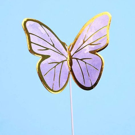 Gold Butterfly Cake, Butterfly Topper, Wall Butterflies, Purple Butterfly Cake, Butterfly Food, Butterfly Cupcake Toppers, Diy Paper Butterfly, Photo Cake Topper, Butterfly Cupcakes