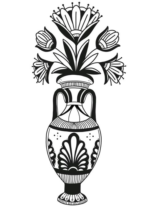 Flower Vase Tattoo Design, Ornamental Vase Tattoo, American Traditional Vase Tattoo, Vase Tattoo Traditional, Traditional Vase Tattoos, Traditional Tattoo Vase, Vase Tattoo Design, Flower Vase Tattoo, Jewerly Tattoo