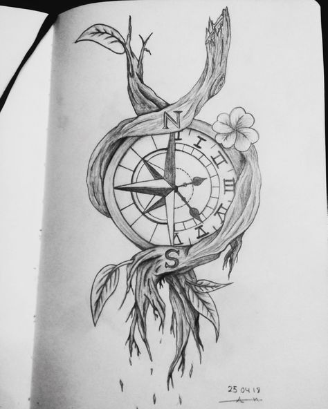 Compass And Clock Tattoo Ideas, Feminine Compass Tattoo Design, Feminine Compass Tattoo, Compass Clock, Toe Tattoos, Compass Tattoo Design, Neck Tattoos Women, Dream Catcher Tattoo, Neck Tattoos