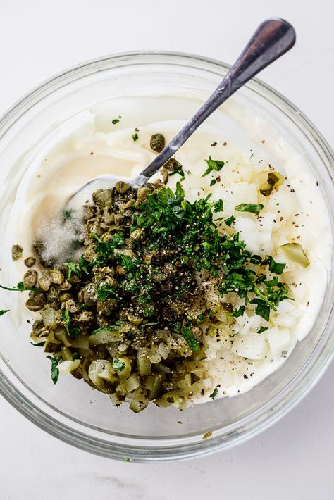 Easy Tartar Sauce - Simply Delicious Sour Cream Alternative, Make Tartar Sauce, Easy Tartar Sauce, Easy Sauce Recipe, Capers Recipe, Homemade Tartar Sauce, Tartar Sauce, Savory Sauce, Simply Delicious