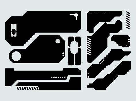 Futuristic Decals, Cyberpunk Vector, Tech Lines, Cyberpunk Logo, Cyberpunk Elements, Punk Symbols, Futuristic Typography, Game Textures, Cyberpunk Design