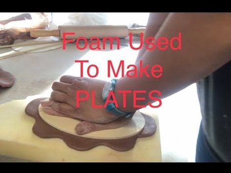 FOAM USED TO MAKE CERAMIC PLATE - YouTube Ceramic Tray, Ceramic Plate, Foam Cushions, Ceramic Plates, Ceramic Bowls, Tray, Bowl, Ceramics