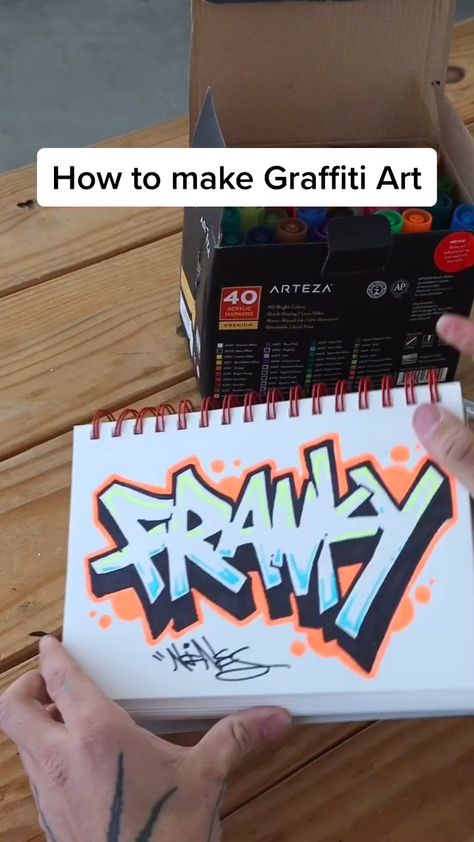 Fun Ways To Write Your Name, Creative Ways To Write Your Name, Graffiti Art Letters Names, How To Write Graffiti Letters, Name Graffiti Art, Graffiti My Name, Graffiti Lettering Tutorial, Graffiti Markers, Graffiti Name