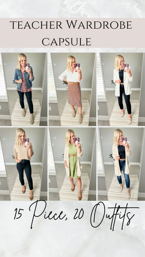 Teacher Outfits Preschool Casual, Capsule Wardrobe 2023 Teacher, Teacher Time Capsule Wardrobe, Winter Outfits For Work Teacher Over 40, Cute Teacher Outfits 2023, Plus Size Teacher Capsule Wardrobe 2023, Counselor Outfits Women Casual, 2023 Fall Teacher Outfits, Florida Fall Capsule Wardrobe