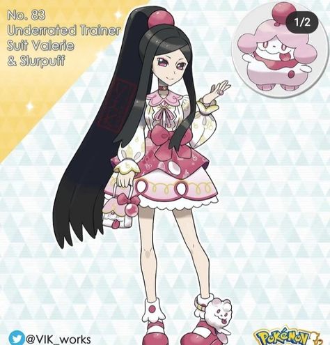 Pokemon xyz Fairy Type Gym Leader, Trainer Outfits, Pokemon Trainer Outfits, Underrated Characters, Wasted Potential, Pokemon Masters, Pokemon Fashion, Fairy Type Pokemon, Pokemon Names